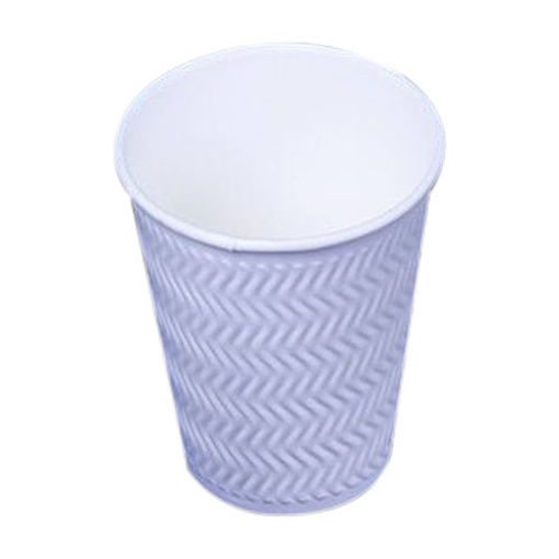 Hotpack Embossed Paper Cup, 236 ml, White and Grey Pack of 500