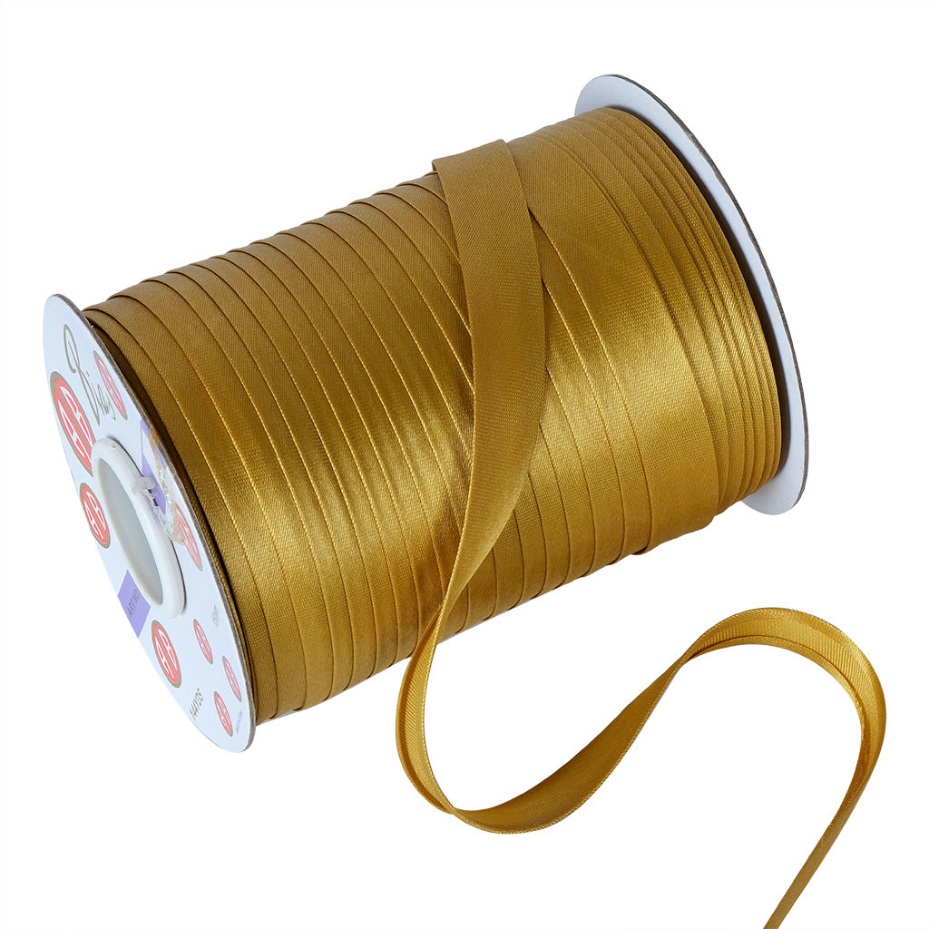 Buy Online Polyester Satin Bias Ribbon Binding Tape, 15MM Pack Of 60